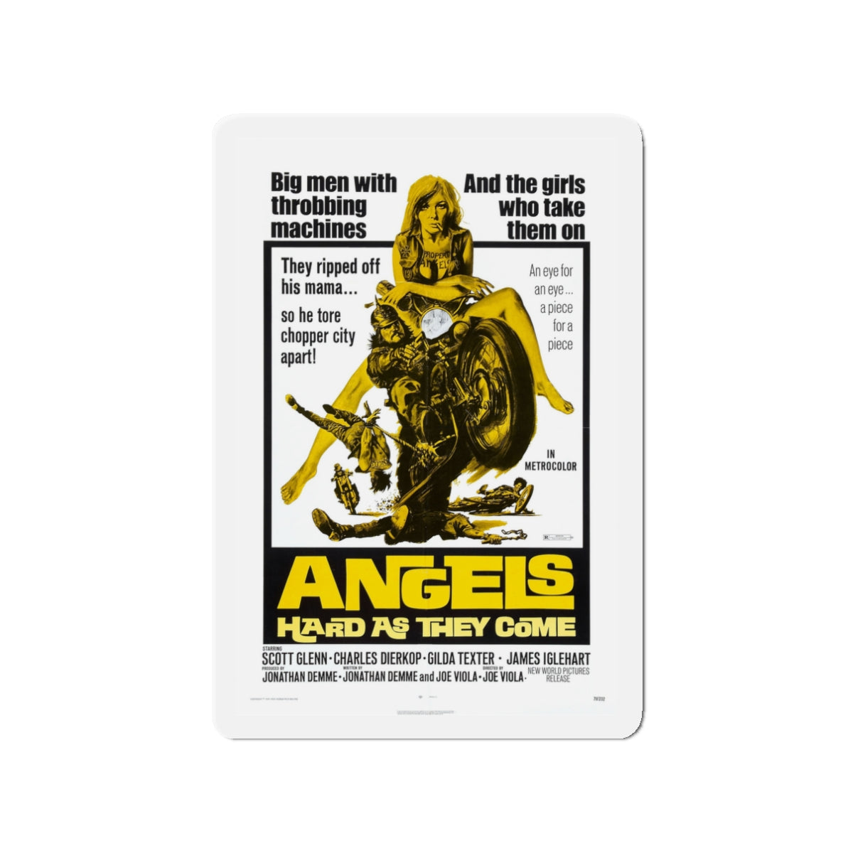 ANGELS HARD AS THEY COME 1971 Movie Poster - Die-Cut Magnet-3" x 3"-The Sticker Space