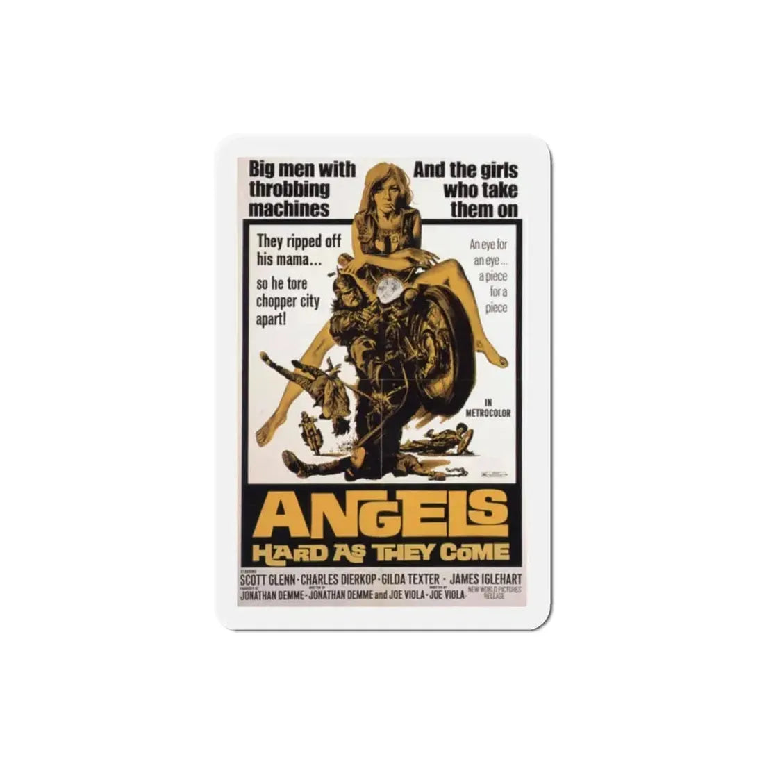 Angels Hard as They Come 1971 Movie Poster Refrigerator Magnet 2 Inch - The Sticker Space