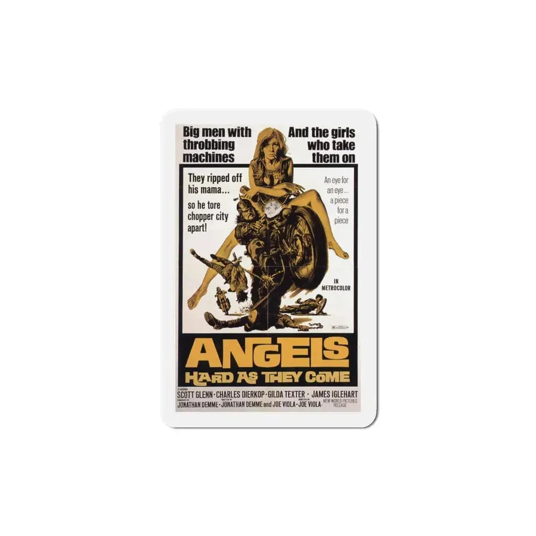 Angels Hard as They Come 1971 Movie Poster Refrigerator Magnet 5 Inch - The Sticker Space