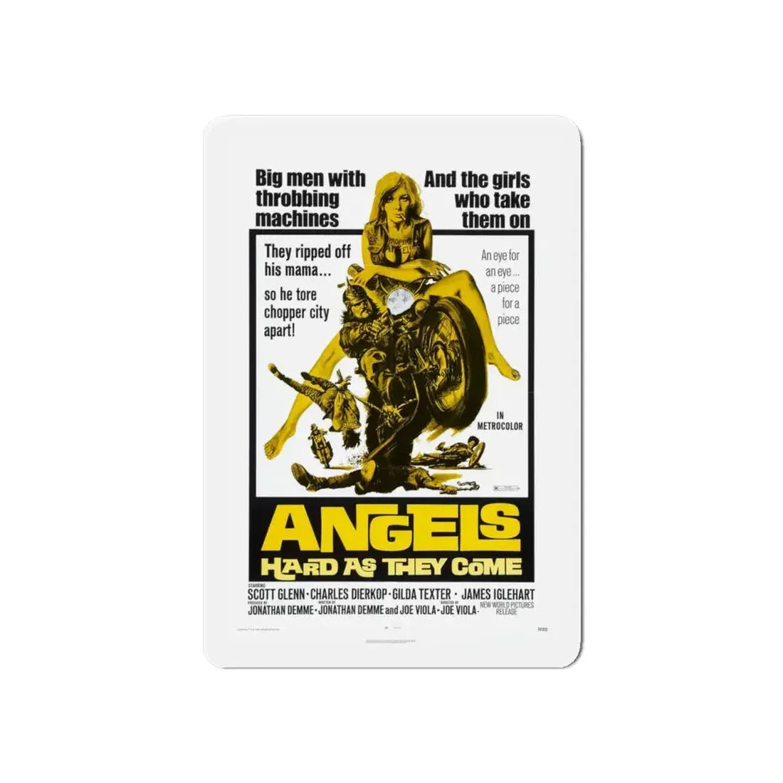 ANGELS HARD AS THEY COME 1971 Movie Poster - Refrigerator Magnet 6 Inch - The Sticker Space