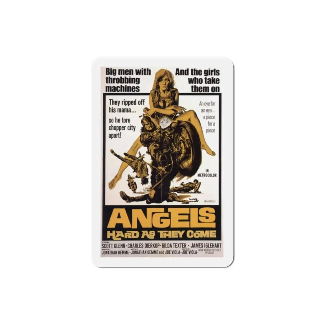 Angels Hard as They Come 1971 Movie Poster Refrigerator Magnet - The Sticker Space
