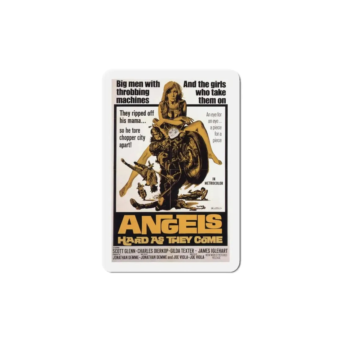 Angels Hard as They Come 1971 Movie Poster Refrigerator Magnet - The Sticker Space
