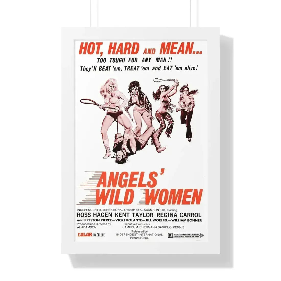ANGELS WILD WOMEN 1972 - Framed Movie Poster 16″ x 24″ White - The Sticker Space