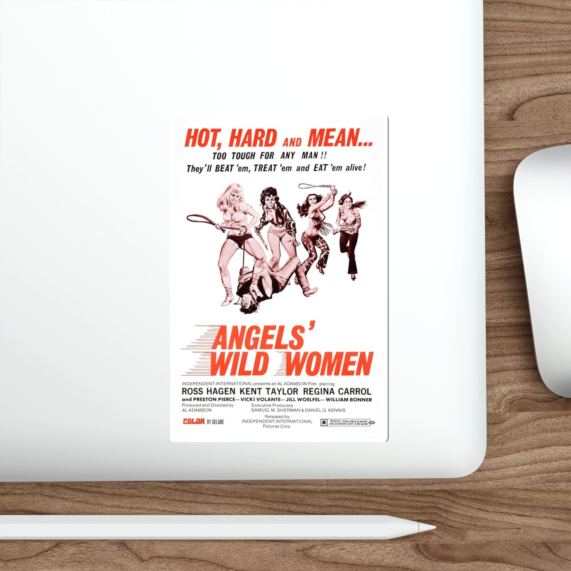 ANGELS WILD WOMEN 1972 Movie Poster STICKER Vinyl Die-Cut Decal-The Sticker Space