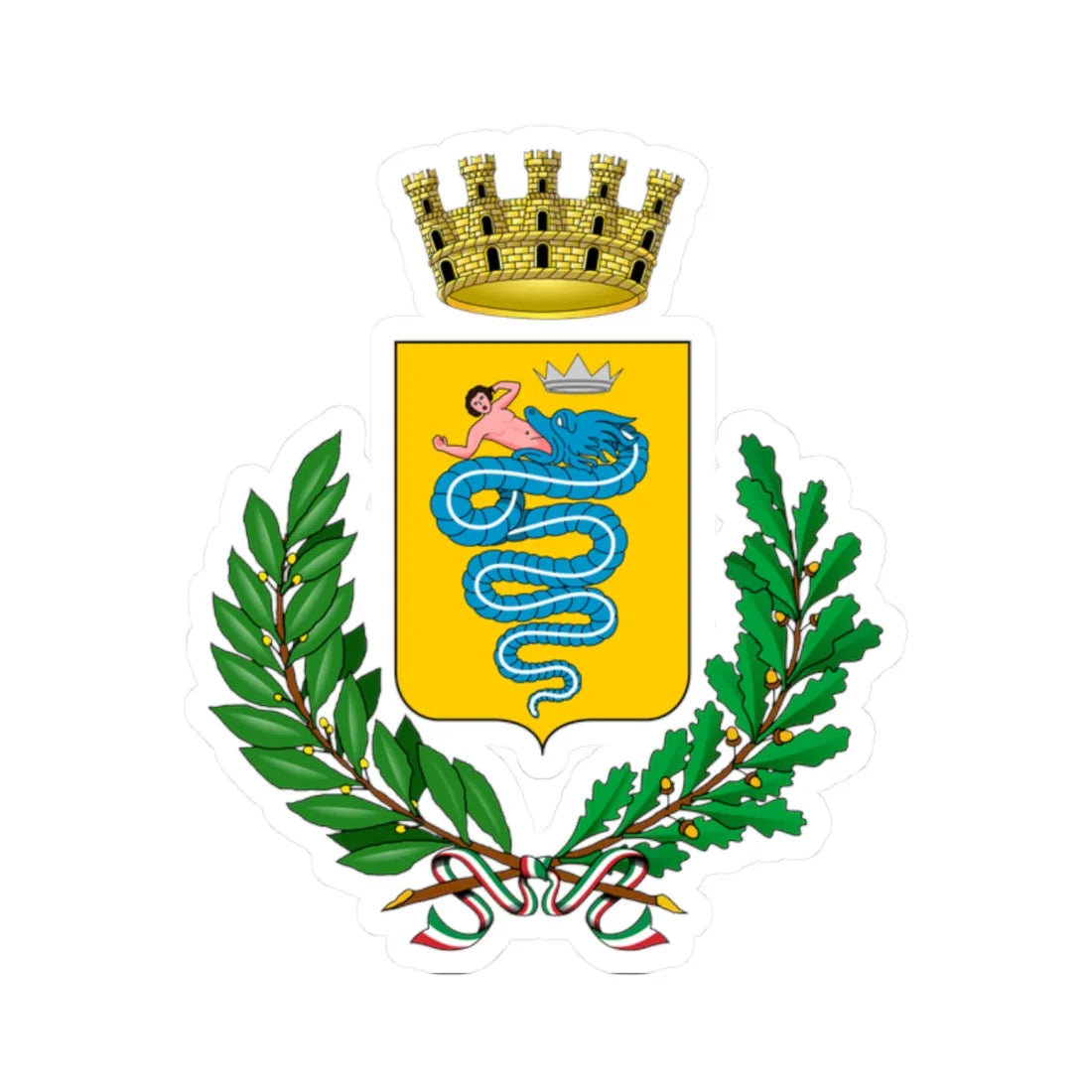 Angera-Stemma (Italy) (Coat of Arms) STICKER Vinyl Kiss-Cut Decal 2 Inch White - The Sticker Space