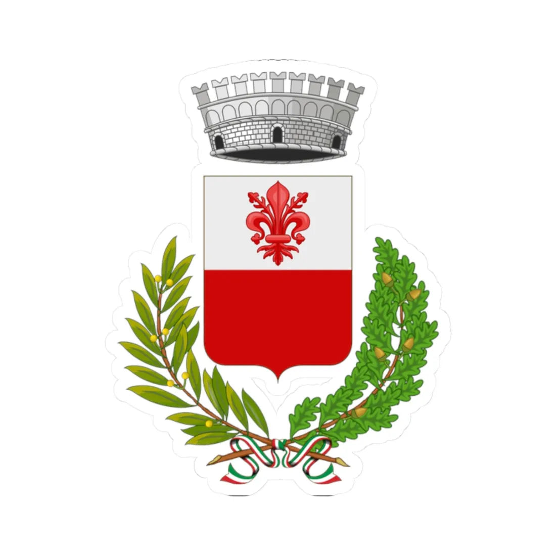 Anghiari-Stemma (Italy) (Coat of Arms) STICKER Vinyl Kiss-Cut Decal 2 Inch White - The Sticker Space