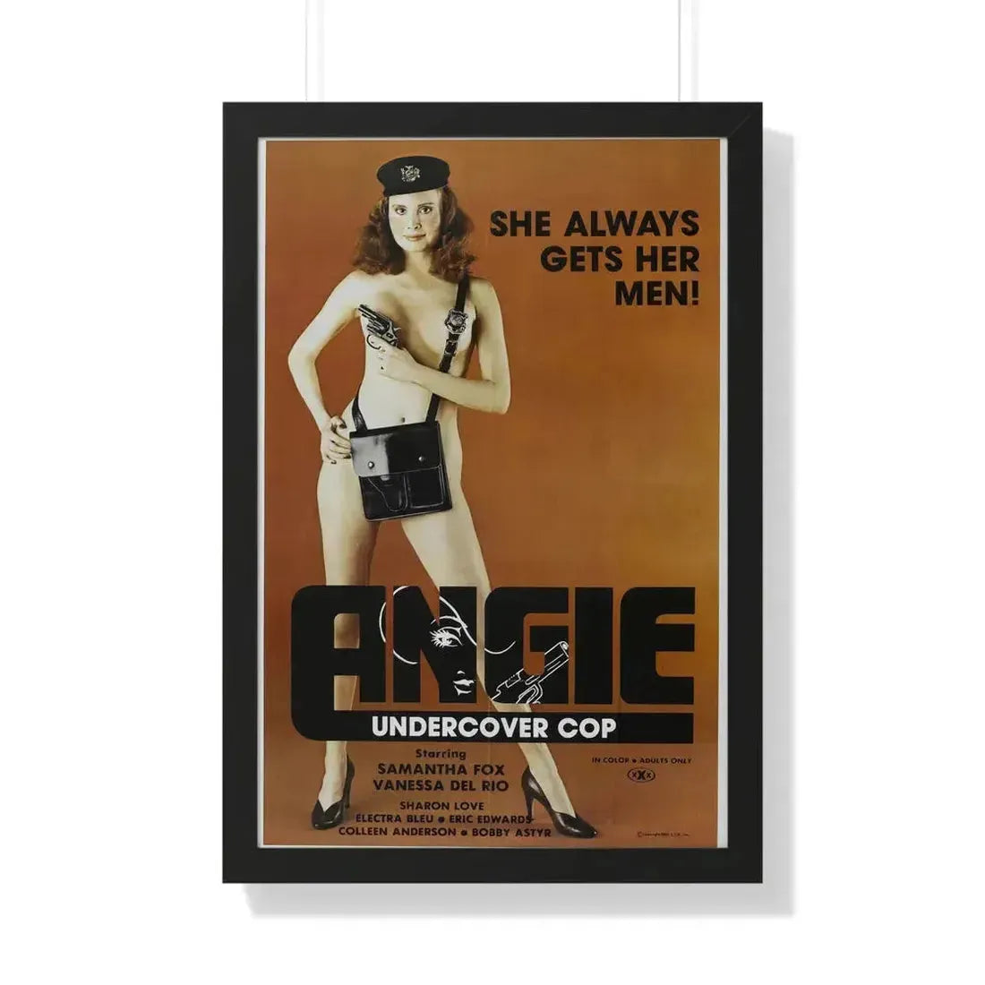 ANGIE UNDERCOVER COP 1980 - Framed Movie Poster 20" x 30" Black - The Sticker Space