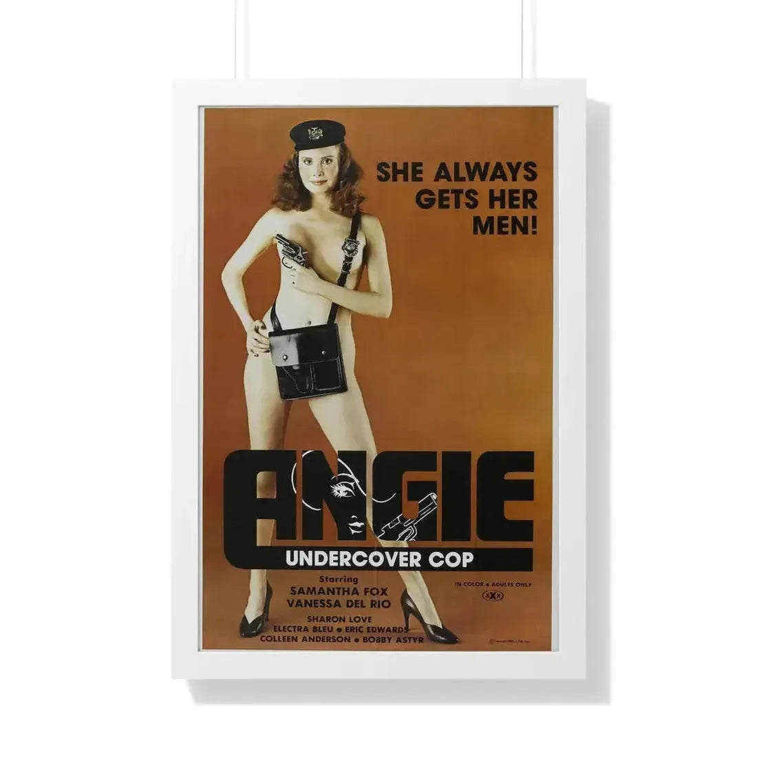 ANGIE UNDERCOVER COP 1980 - Framed Movie Poster 20" x 30" White - The Sticker Space