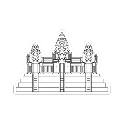 Angkor Wat in Flag of Cambodia (Cambodia) STICKER Vinyl Kiss-Cut Decal 2 Inch White - The Sticker Space