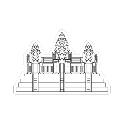 Angkor Wat in Flag of Cambodia (Cambodia) STICKER Vinyl Kiss-Cut Decal 3 Inch White - The Sticker Space
