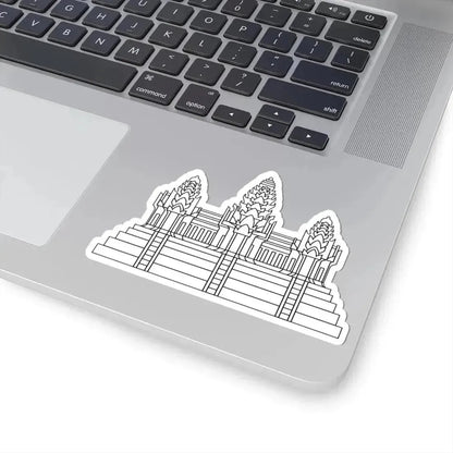 Angkor Wat in Flag of Cambodia (Cambodia) STICKER Vinyl Kiss-Cut Decal - The Sticker Space