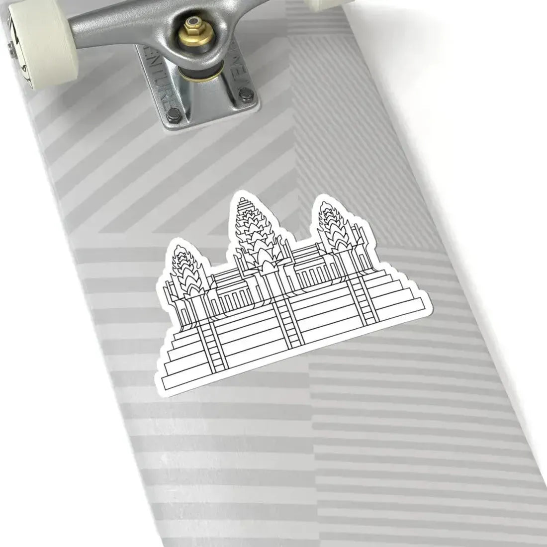 Angkor Wat in Flag of Cambodia (Cambodia) STICKER Vinyl Kiss-Cut Decal - The Sticker Space