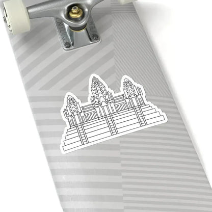 Angkor Wat in Flag of Cambodia (Cambodia) STICKER Vinyl Kiss-Cut Decal - The Sticker Space