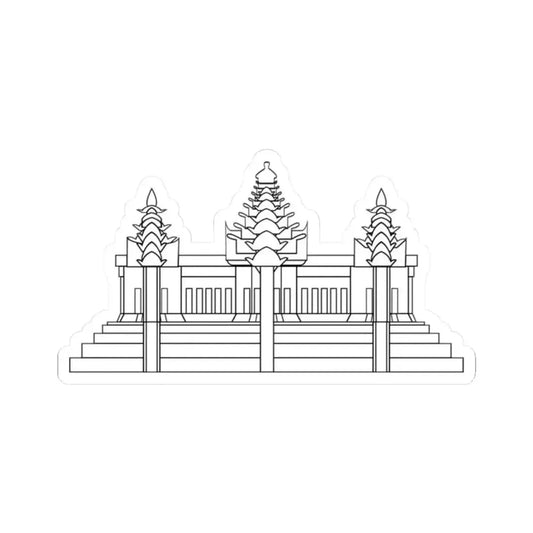 Angkor Wat variant 2 for Flag of Cambodia (Cambodia) STICKER Vinyl Kiss-Cut Decal 2 Inch White - The Sticker Space
