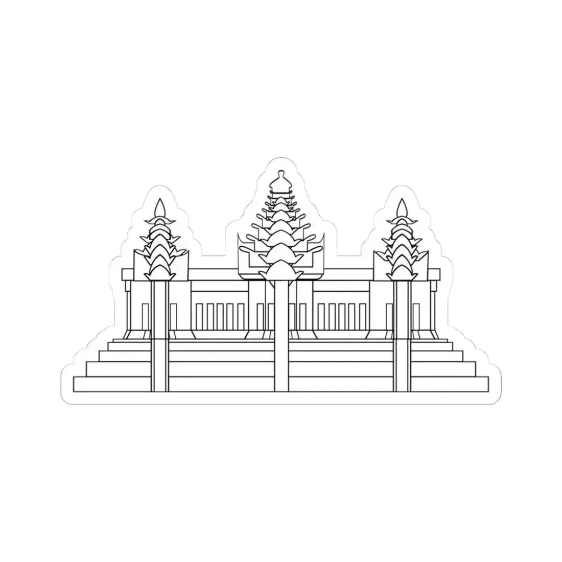 Angkor Wat variant 2 for Flag of Cambodia (Cambodia) STICKER Vinyl Kiss-Cut Decal 3 Inch White - The Sticker Space