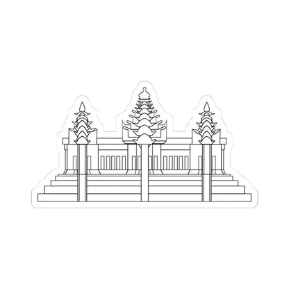 Angkor Wat variant 2 for Flag of Cambodia (Cambodia) STICKER Vinyl Kiss-Cut Decal 3 Inch White - The Sticker Space