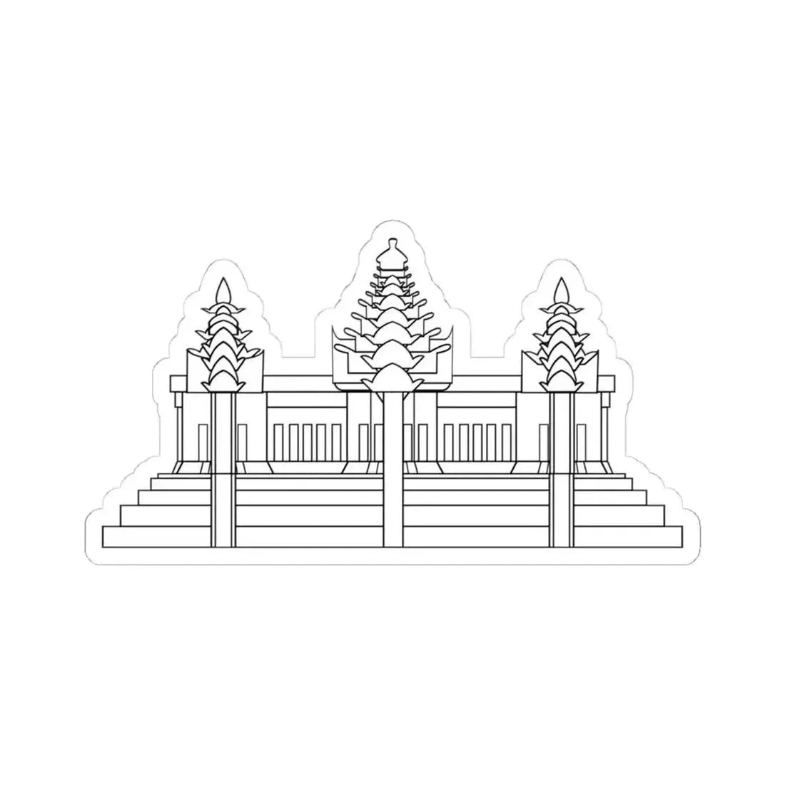 Angkor Wat variant 2 for Flag of Cambodia (Cambodia) STICKER Vinyl Kiss-Cut Decal 4 Inch White - The Sticker Space
