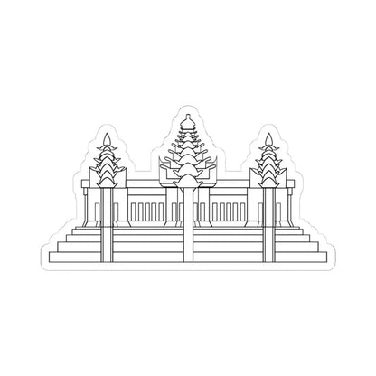 Angkor Wat variant 2 for Flag of Cambodia (Cambodia) STICKER Vinyl Kiss-Cut Decal 4 Inch White - The Sticker Space