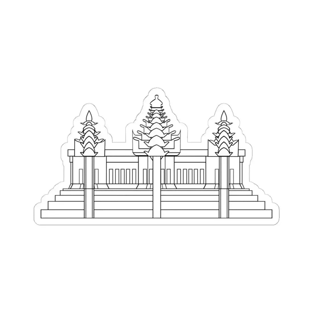 Angkor Wat variant 2 for Flag of Cambodia (Cambodia) STICKER Vinyl Kiss-Cut Decal 6 Inch White - The Sticker Space