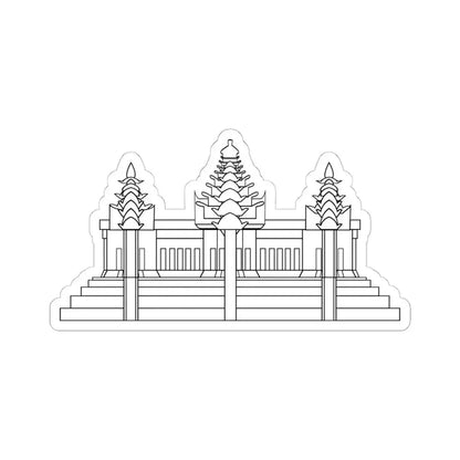 Angkor Wat variant 2 for Flag of Cambodia (Cambodia) STICKER Vinyl Kiss-Cut Decal 6 Inch White - The Sticker Space