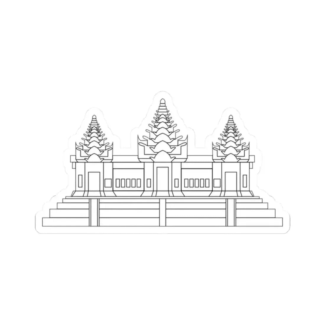 Angkor Wat variant for Flag of Cambodia (Cambodia) STICKER Vinyl Kiss-Cut Decal 2 Inch White - The Sticker Space