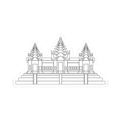 Angkor Wat variant for Flag of Cambodia (Cambodia) STICKER Vinyl Kiss-Cut Decal 2 Inch White - The Sticker Space