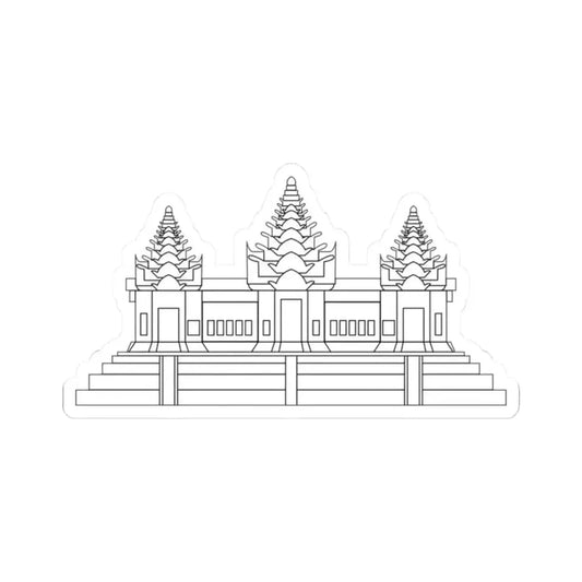 Angkor Wat variant for Flag of Cambodia (Cambodia) STICKER Vinyl Kiss-Cut Decal 2 Inch White - The Sticker Space
