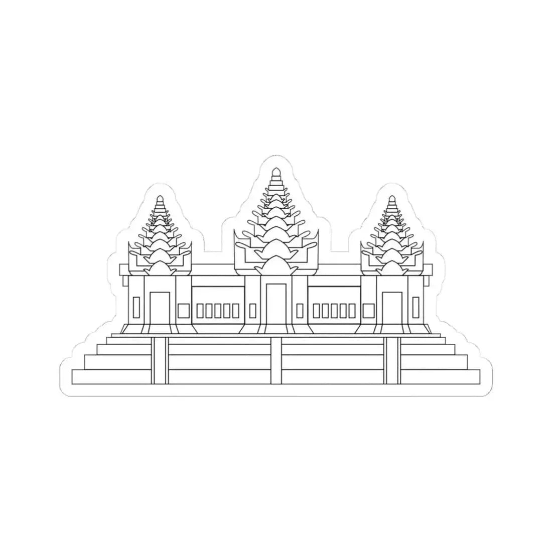 Angkor Wat variant for Flag of Cambodia (Cambodia) STICKER Vinyl Kiss-Cut Decal 3 Inch White - The Sticker Space