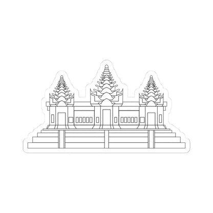 Angkor Wat variant for Flag of Cambodia (Cambodia) STICKER Vinyl Kiss-Cut Decal 3 Inch White - The Sticker Space