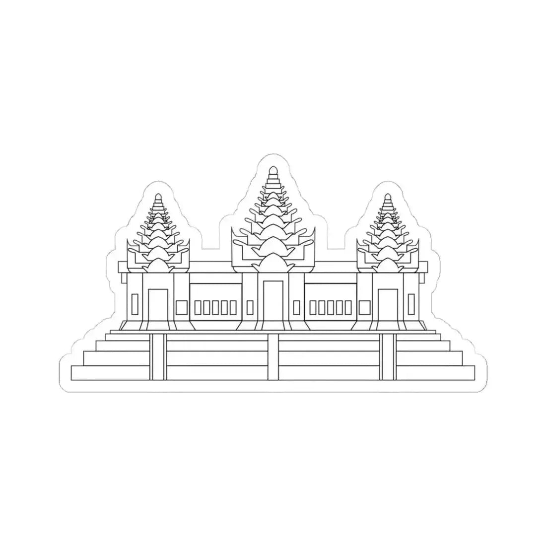 Angkor Wat variant for Flag of Cambodia (Cambodia) STICKER Vinyl Kiss-Cut Decal 4 Inch White - The Sticker Space