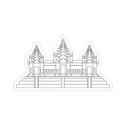 Angkor Wat variant for Flag of Cambodia (Cambodia) STICKER Vinyl Kiss-Cut Decal 4 Inch White - The Sticker Space