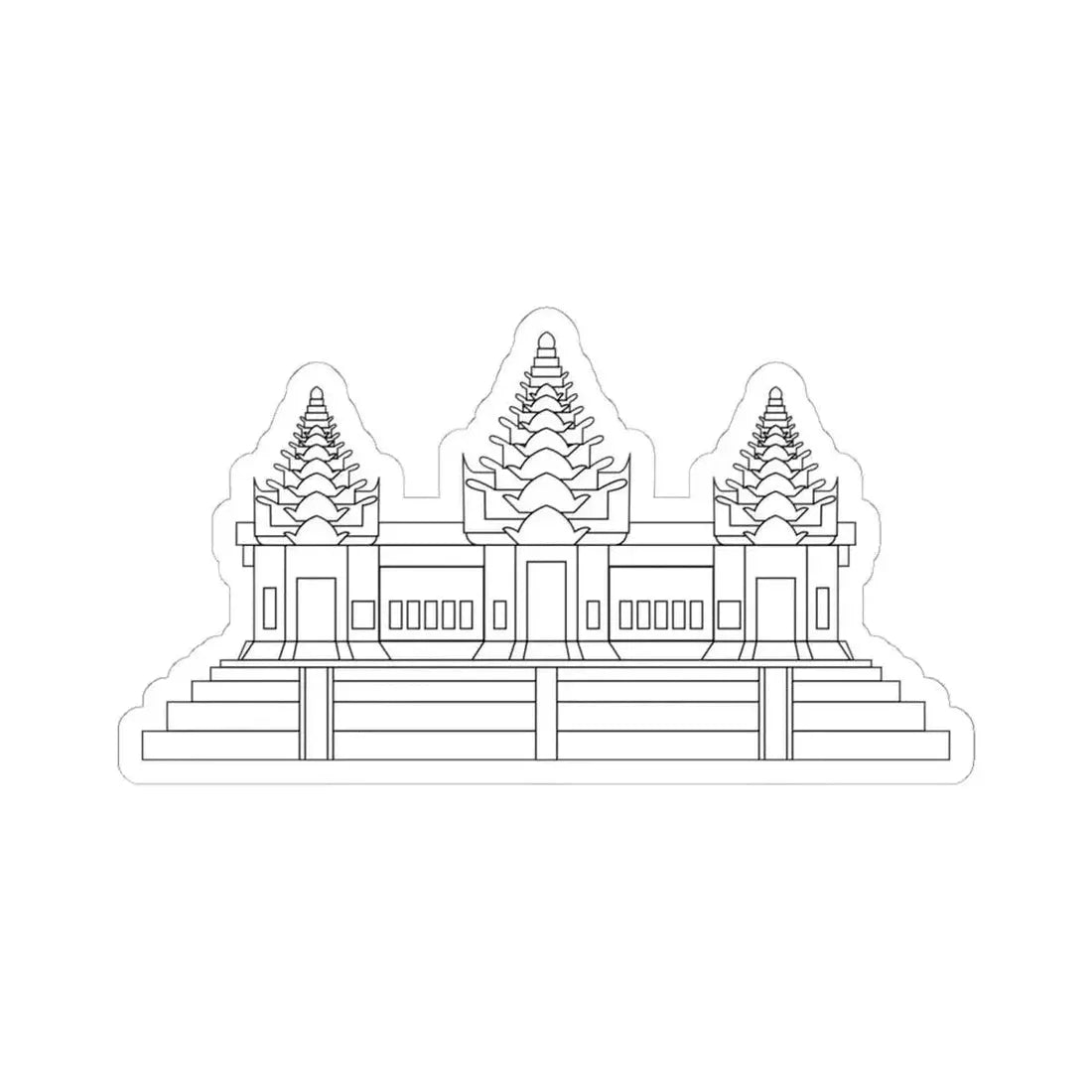 Angkor Wat variant for Flag of Cambodia (Cambodia) STICKER Vinyl Kiss-Cut Decal 6 Inch White - The Sticker Space