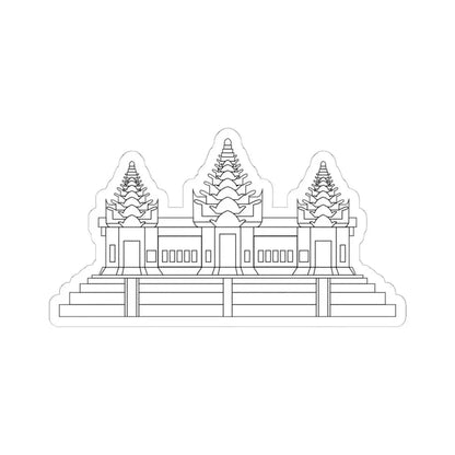 Angkor Wat variant for Flag of Cambodia (Cambodia) STICKER Vinyl Kiss-Cut Decal 6 Inch White - The Sticker Space