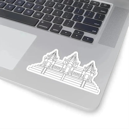 Angkor Wat variant for Flag of Cambodia (Cambodia) STICKER Vinyl Kiss-Cut Decal - The Sticker Space