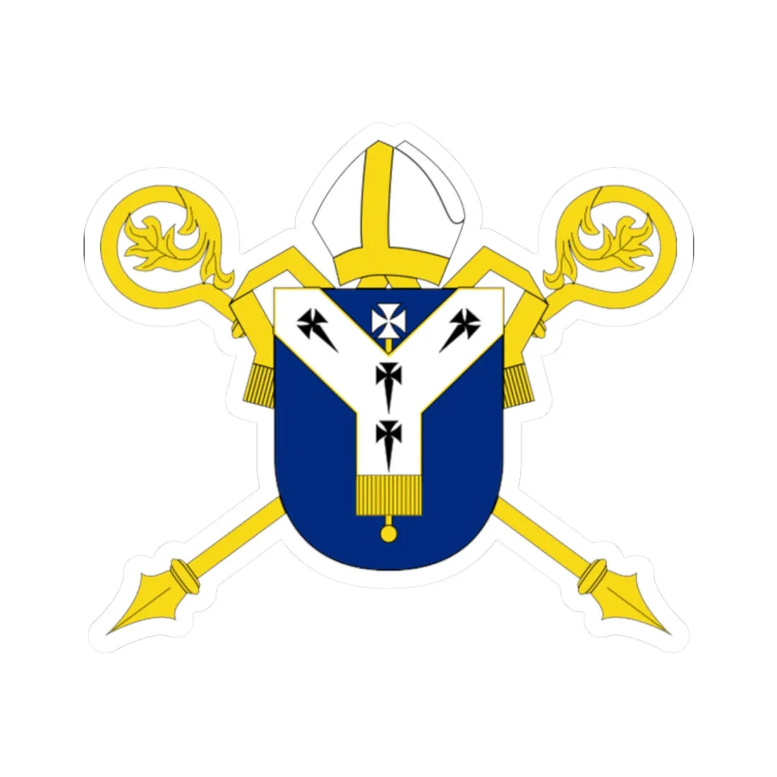 Angl-Canterbury-Arms (England) (Coat of Arms) STICKER Vinyl Kiss-Cut Decal 2 Inch White - The Sticker Space