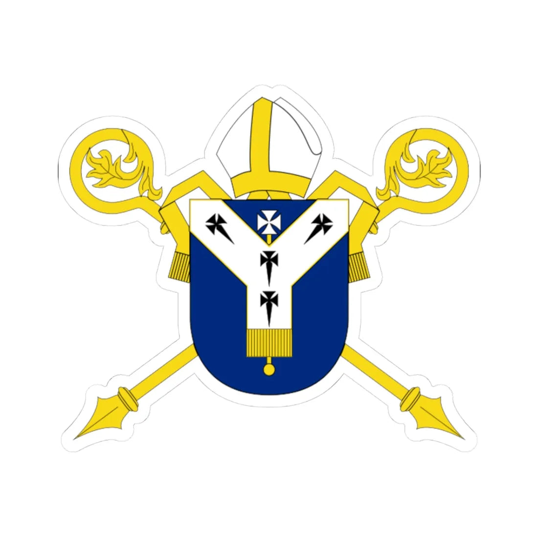 Angl-Canterbury-Arms (England) (Coat of Arms) STICKER Vinyl Kiss-Cut Decal 3 Inch White - The Sticker Space