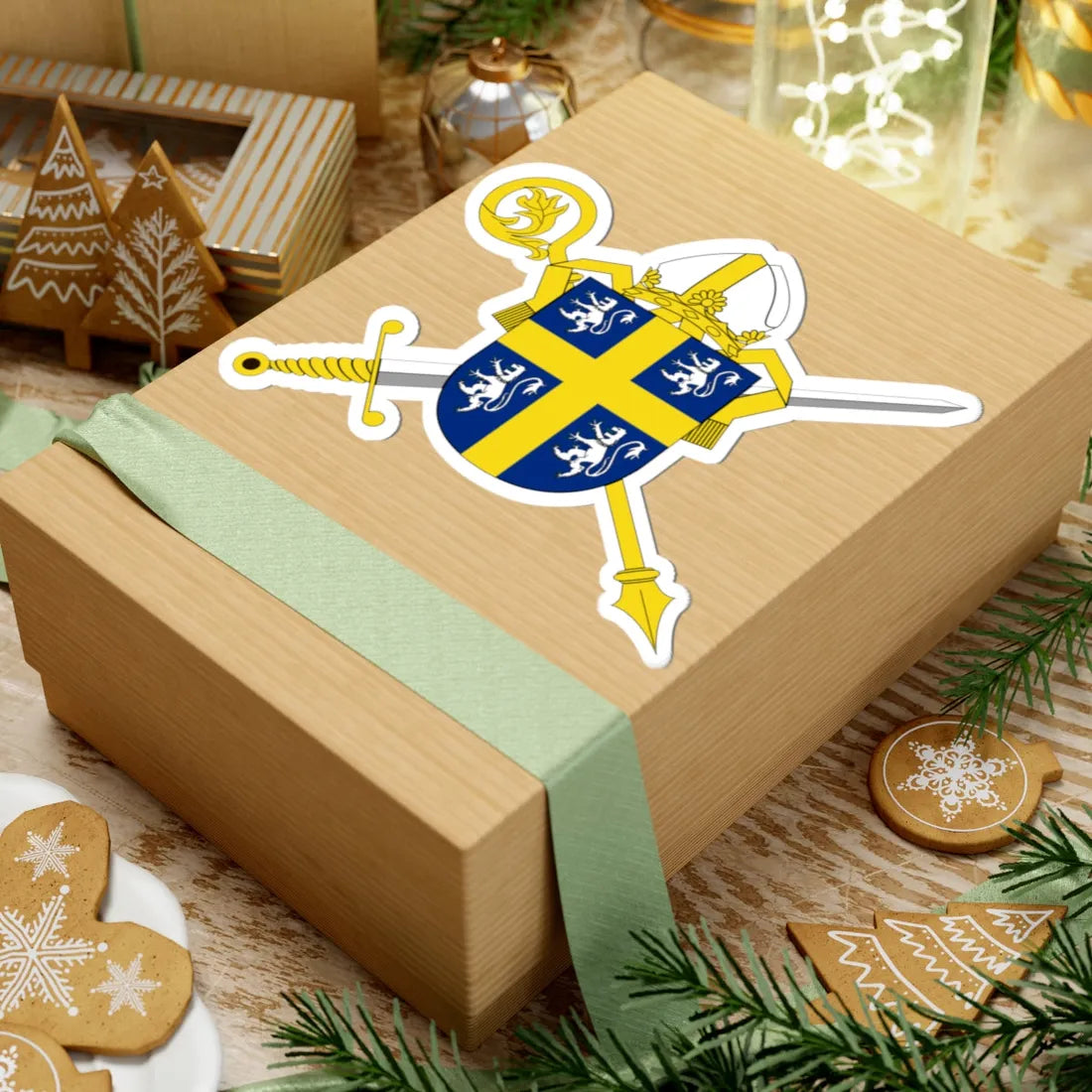 Angl-Ebor-Durham-Arms (England) (Coat of Arms) STICKER Vinyl Kiss-Cut Decal - The Sticker Space