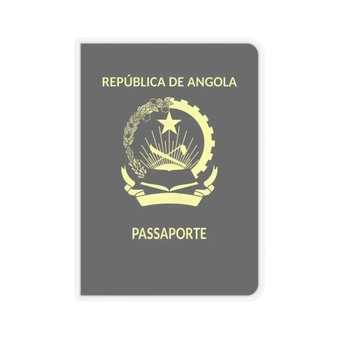 Angolan Passport - STICKER Vinyl Kiss-Cut Decal 2 Inch Transparent - The Sticker Space