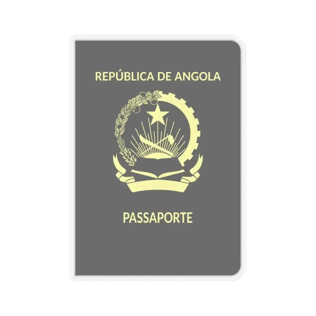 Angolan Passport - STICKER Vinyl Kiss-Cut Decal 6 Inch Transparent - The Sticker Space