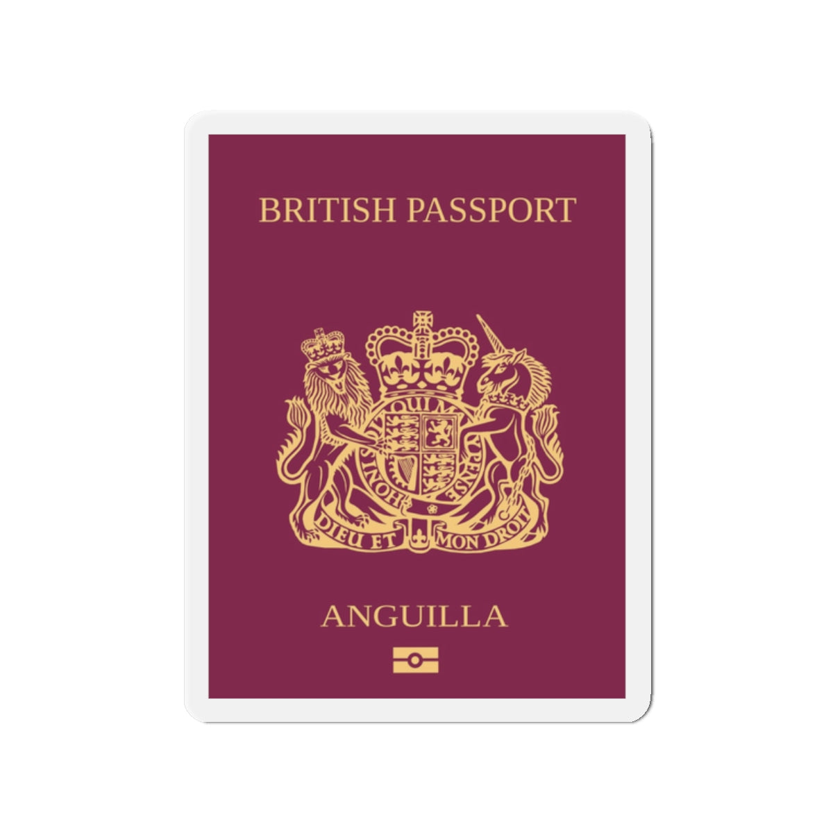 Anguilla Passport - Die-Cut Magnet-2" x 2"-The Sticker Space