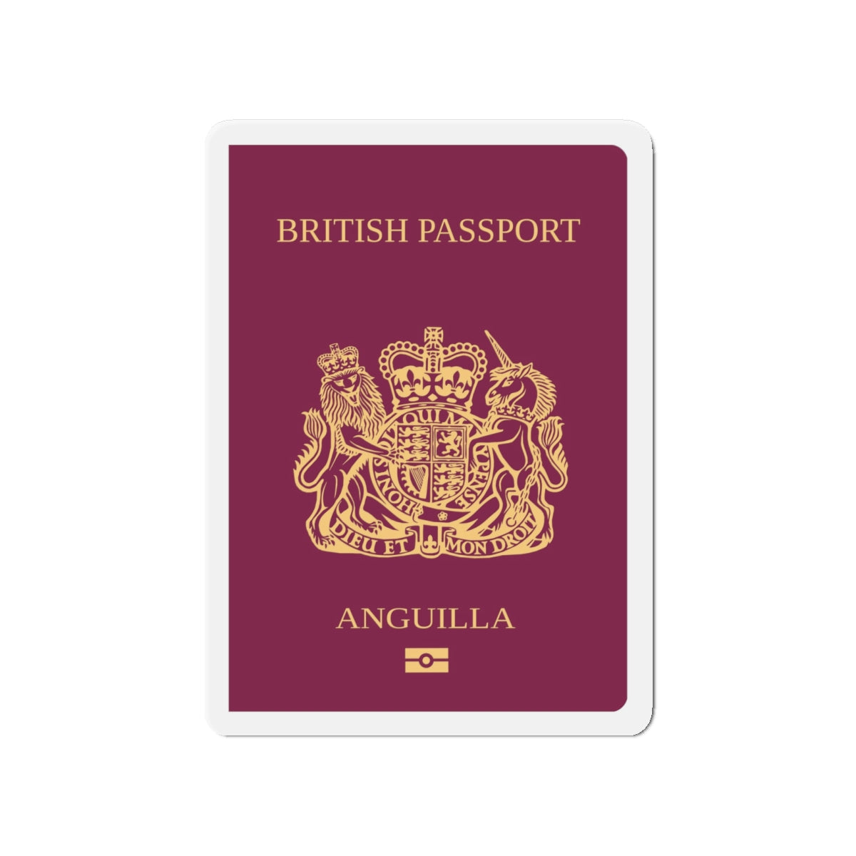 Anguilla Passport - Die-Cut Magnet-4" x 4"-The Sticker Space