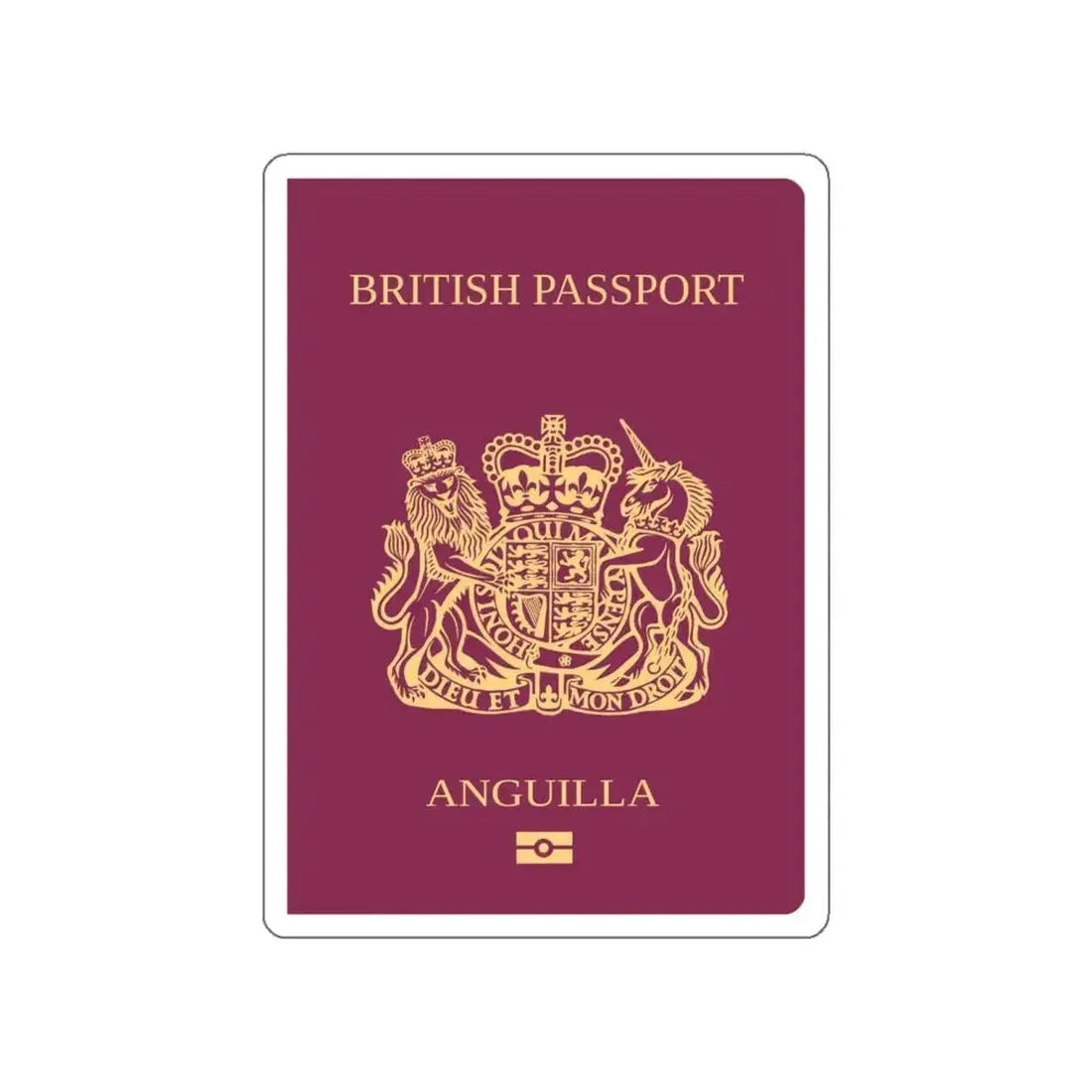 Anguilla Passport STICKER Vinyl Die-Cut Decal 6 Inch - The Sticker Space
