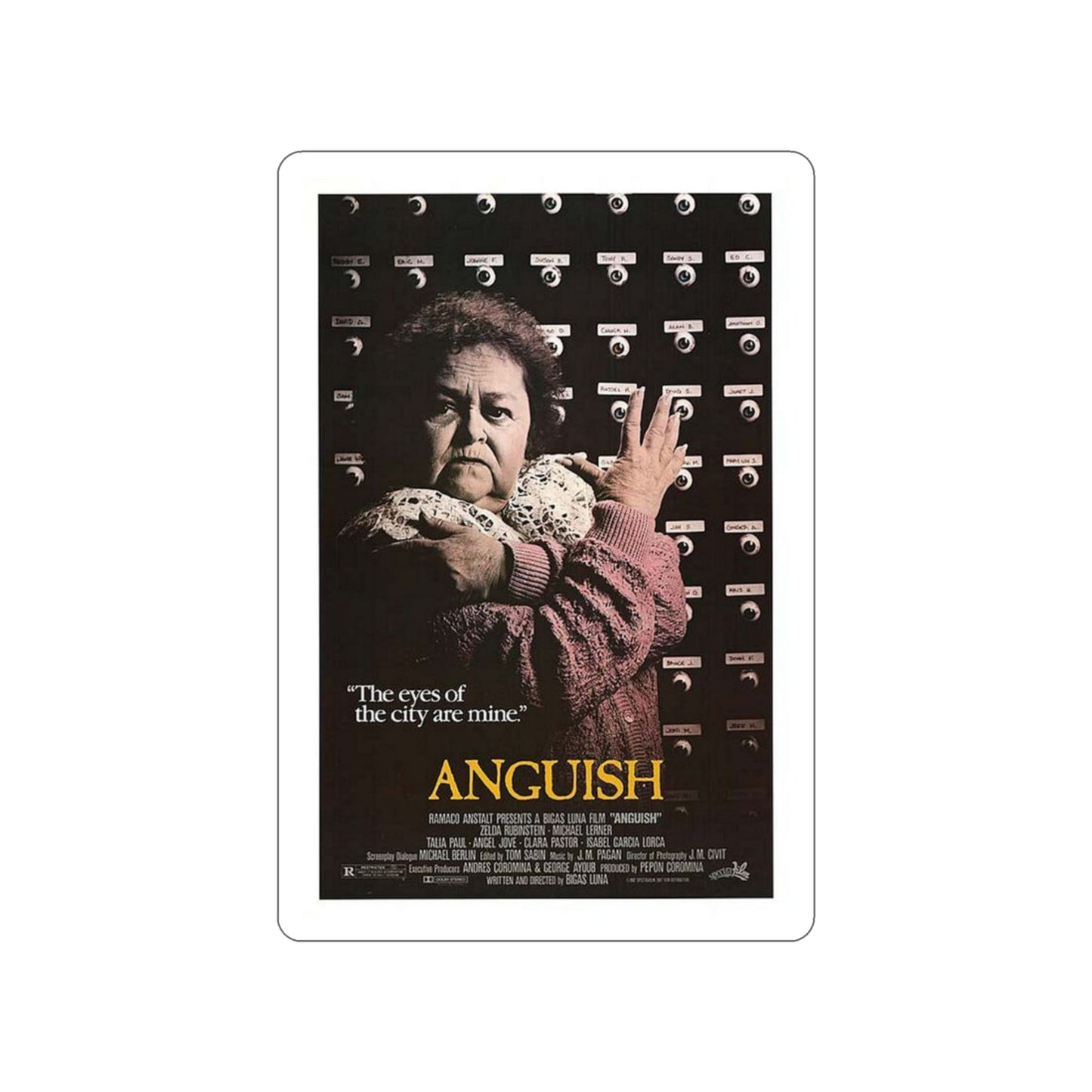 ANGUISH 1987 Movie Poster STICKER Vinyl Die-Cut Decal-3 Inch-The Sticker Space