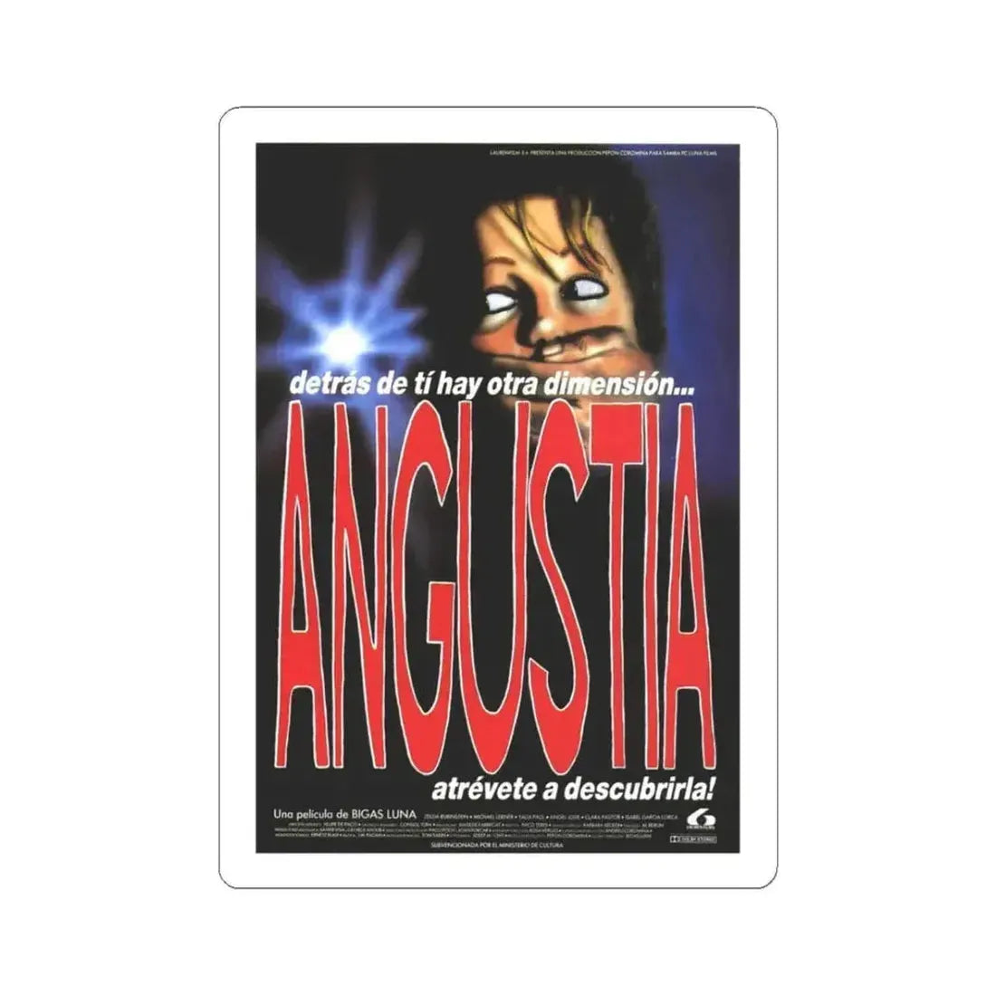 ANGUISH (SPANISH) 1987 Movie Poster - STICKER Vinyl Kiss-Cut Decal 3 Inch White - The Sticker Space