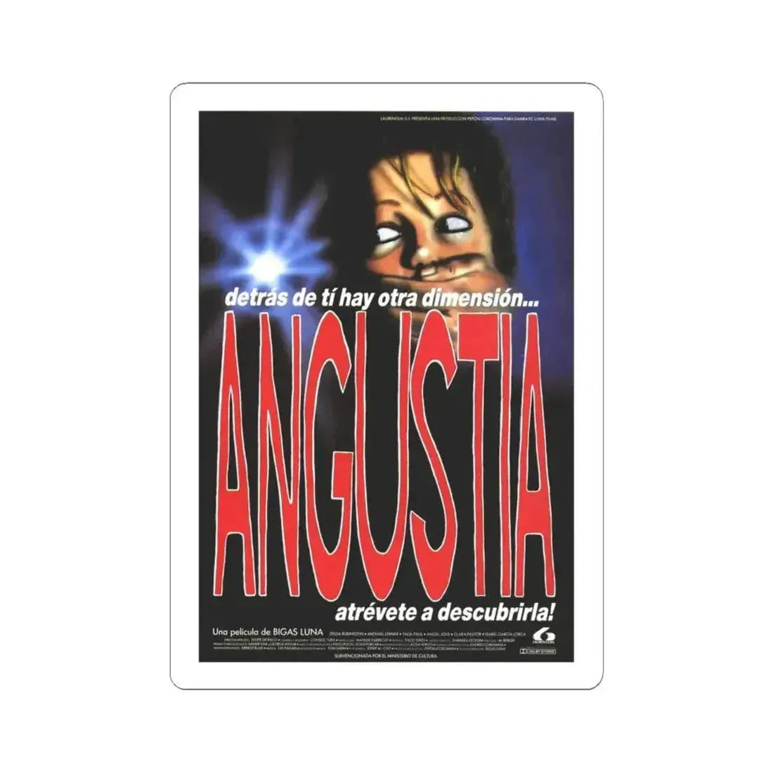 ANGUISH (SPANISH) 1987 Movie Poster - STICKER Vinyl Kiss-Cut Decal 4 Inch White - The Sticker Space