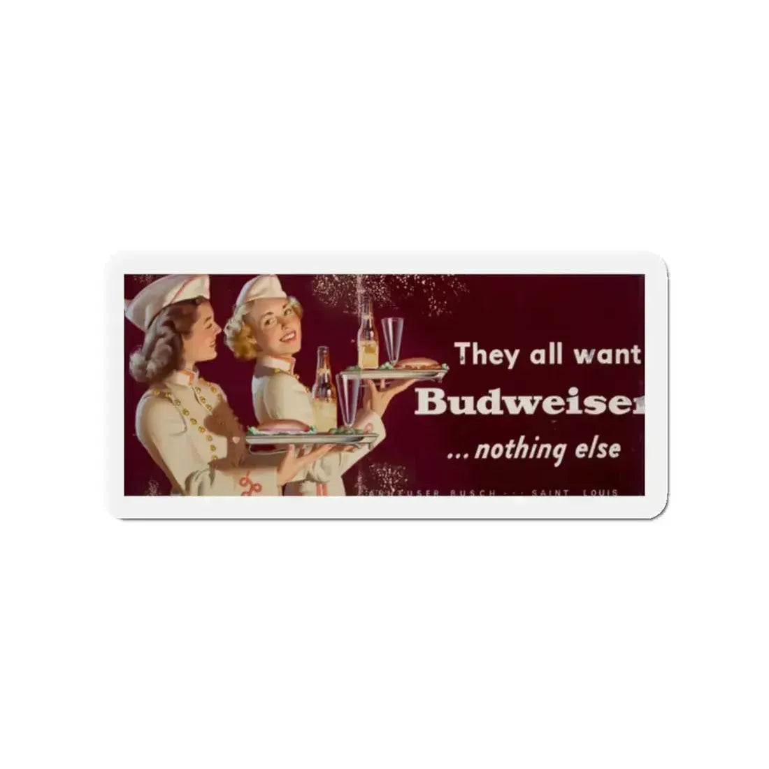 Anheuser Busch advertisement (Magazine Illustration) Refrigerator Magnet 2 Inch - The Sticker Space