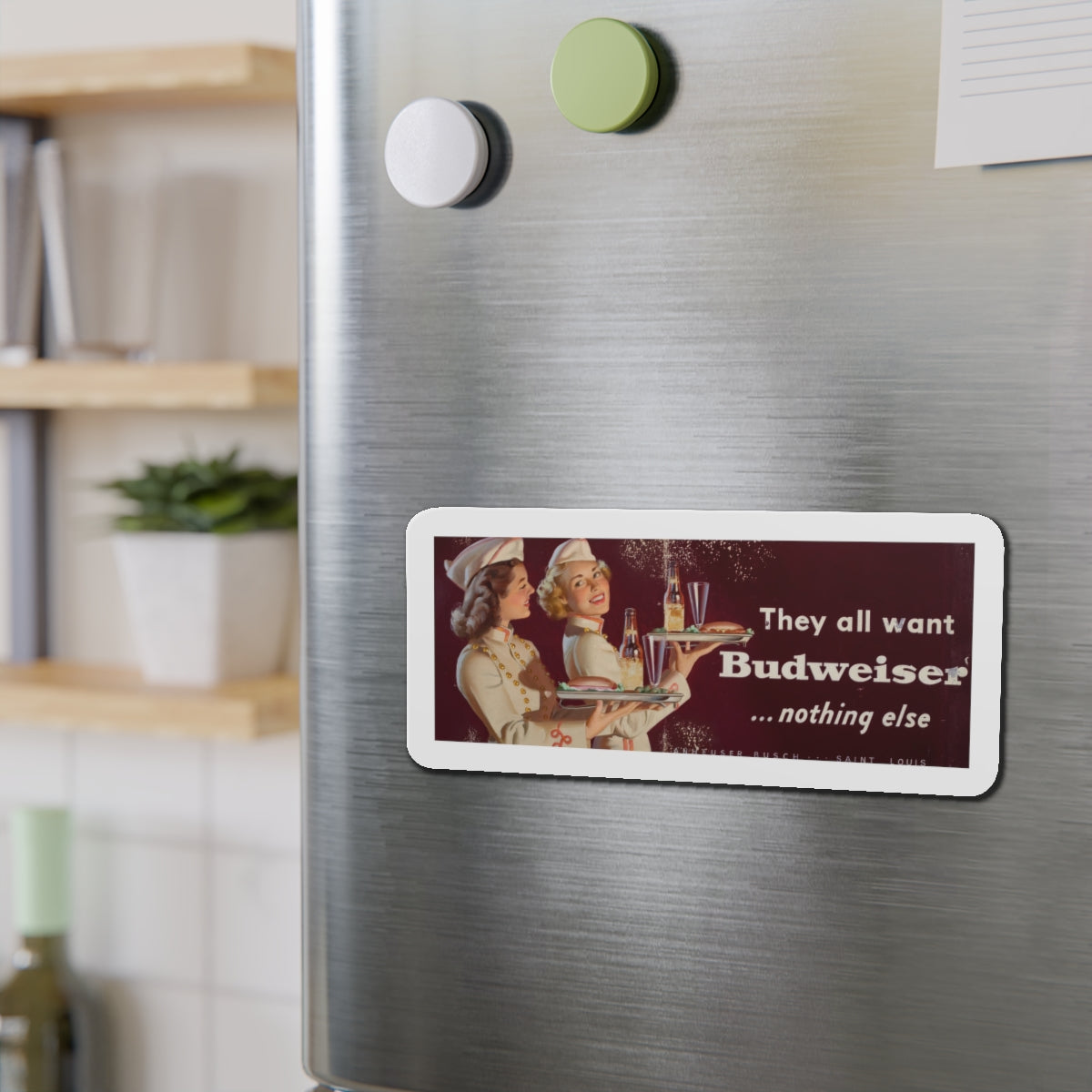 Anheuser Busch advertisement (Magazine Illustration) Refrigerator Magnet-The Sticker Space