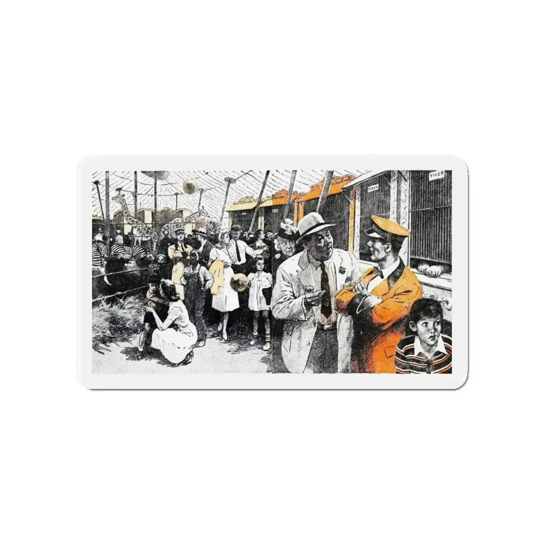 Animal Man (2), Blue Book Magazine, April 1948 (Magazine Illustration) Refrigerator Magnet 4 Inch - The Sticker Space