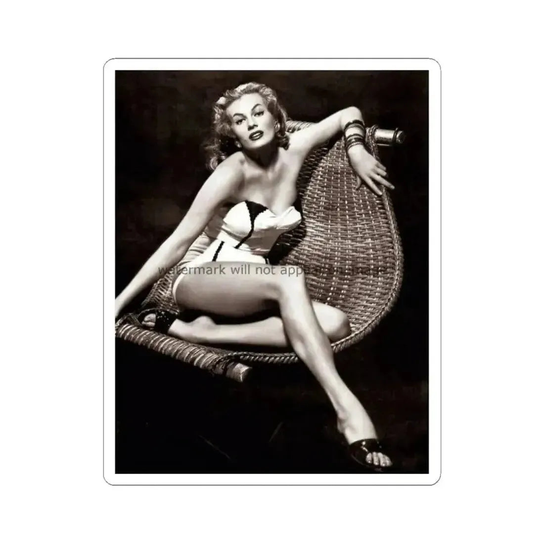 Anita Ekberg #05 (Vintage Female Icon) STICKER Vinyl Kiss-Cut Decal 4 Inch White - The Sticker Space