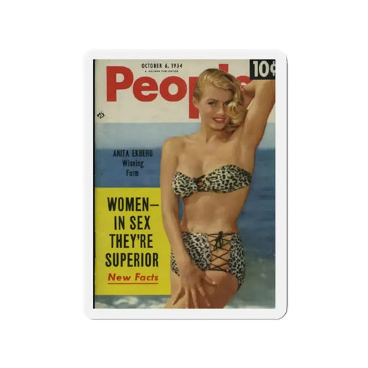 Anita Ekberg #129 - Mag. Cover (Vintage Female Icon) Refrigerator Magnet 2 Inch Die-Cut - The Sticker Space